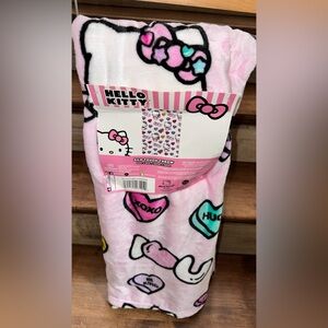 SUPER CUTE 🥰 I❤️U HELLO KITTY SILK TOUCH THROW 40” x 50” WITH HEARTS 💕 ♥️ ❤️